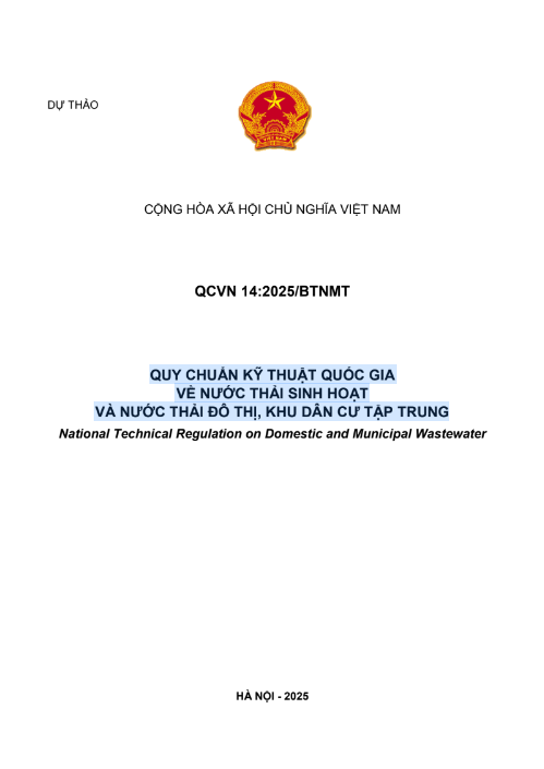 NATIONAL TECHNICAL REGULATIONS ON DOMESTIC WASTEWATER AND URBAN WASTEWATER, CONCENTRATED RESIDENTIAL AREAS